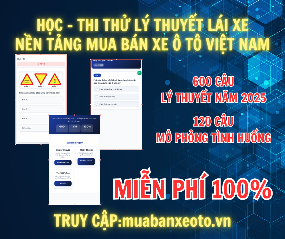 Nền tảng muabanxeoto.vn sắp ra mắt tính năng học và thi thử lý thuyết lái xe 2025